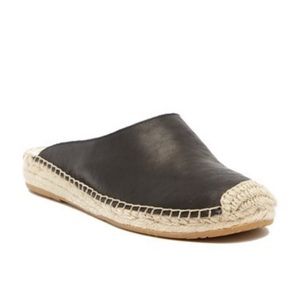 Dolce Vita Black Leather Tyle Espadrille Mule